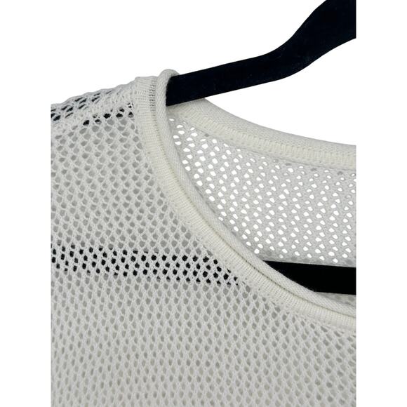 Pendleton Color Block Sweater Open Knit Pink White Brown Relaxed Winter Office M - Picture 6 of 11